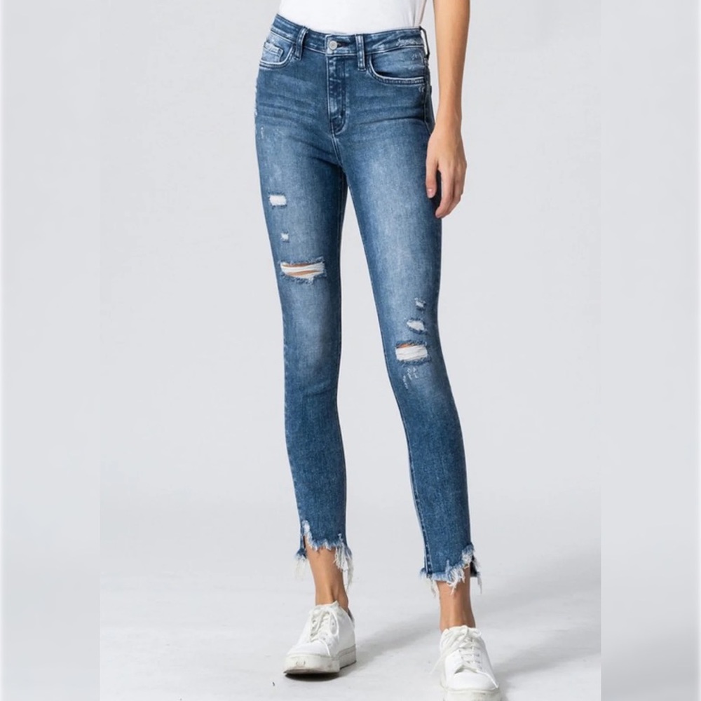 NWT HUDSON Natalie High Rise Ripped Super Skinny Ankle Jeans distressed